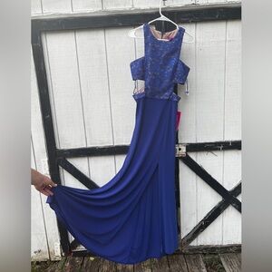 Morgan & Co. Blue Sleeveless A-Line, Blue, Cut Out NEW WITH TAGS